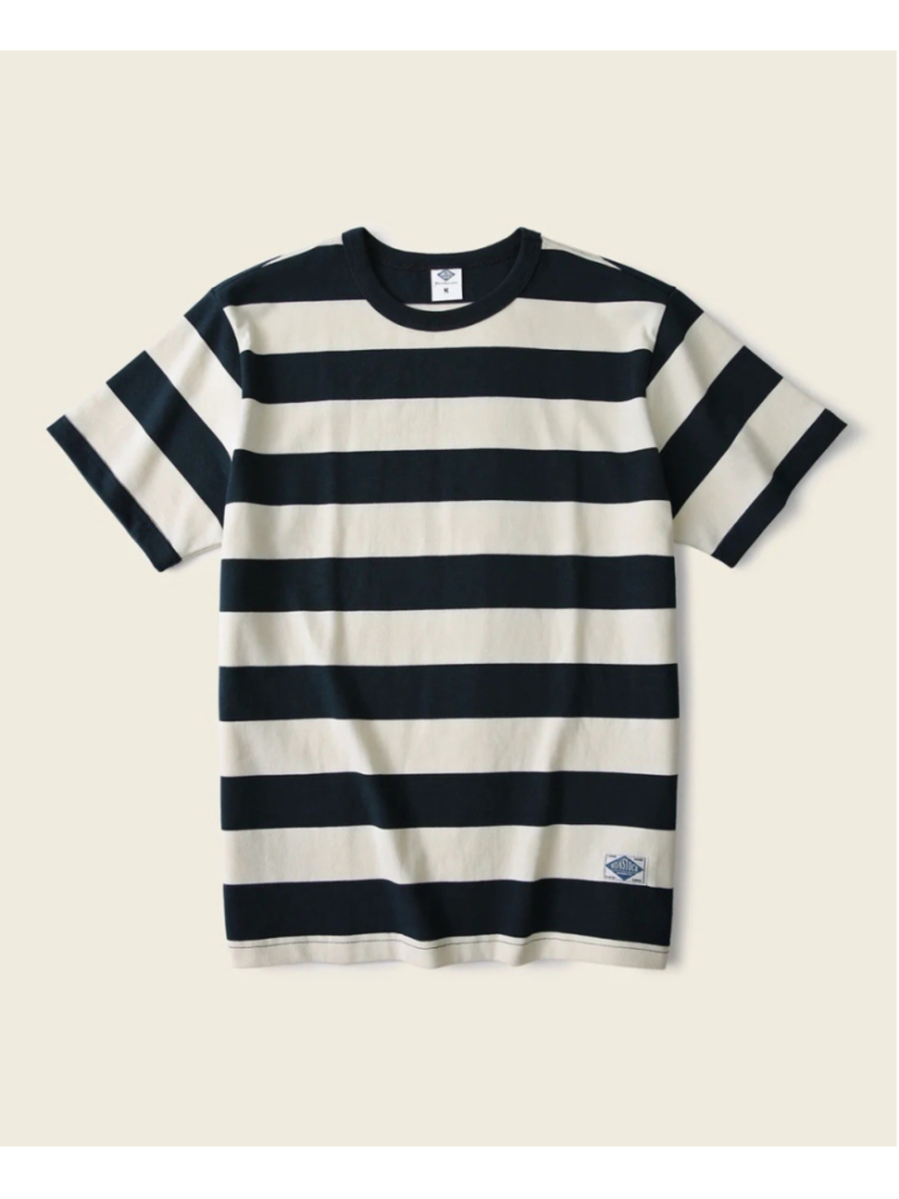 Heavyweight Cotton Wide Striped T-Shirt - Blue/White L